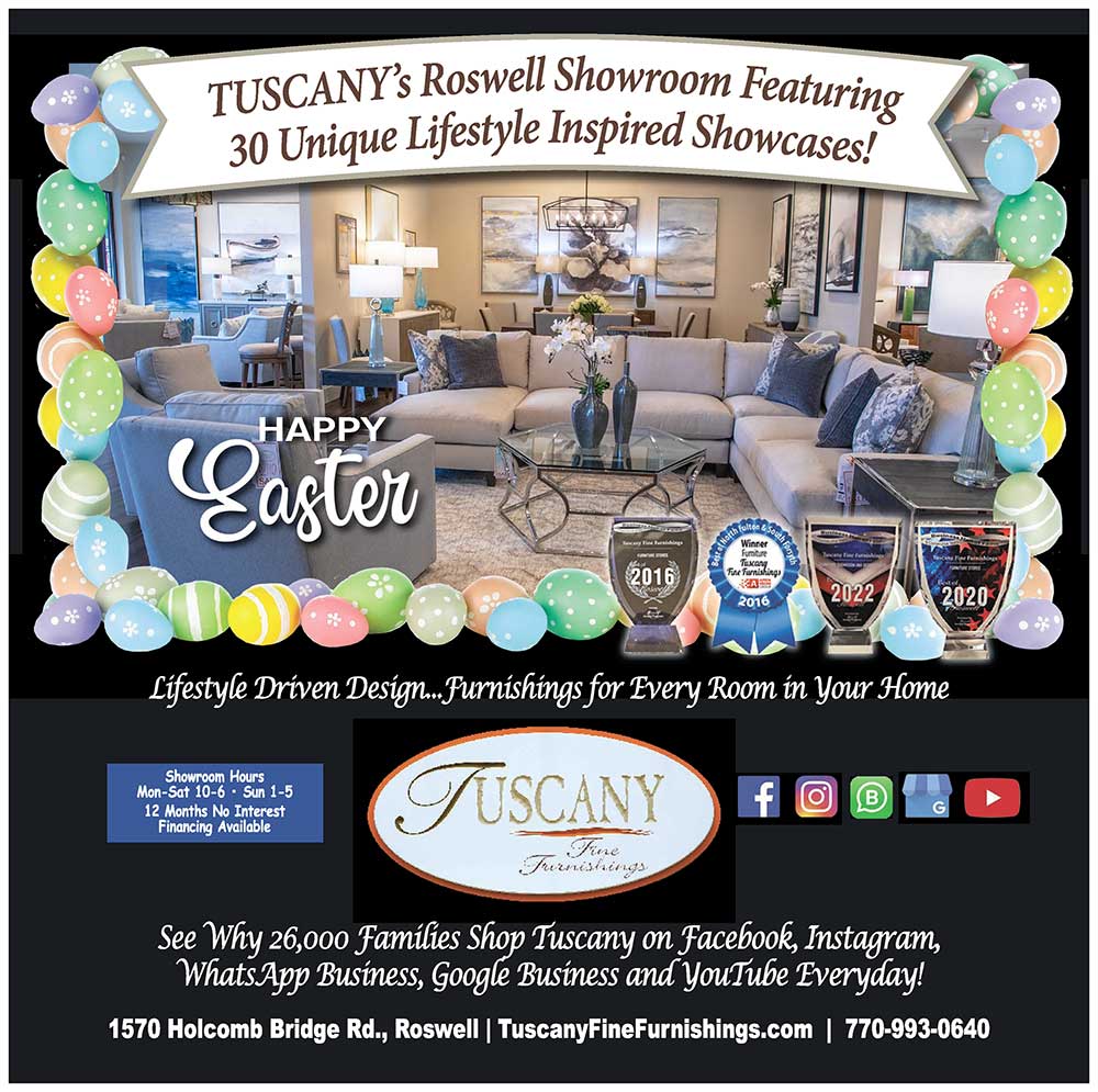 Easter 2023 advertisement for Tuscany Fine Furnishings