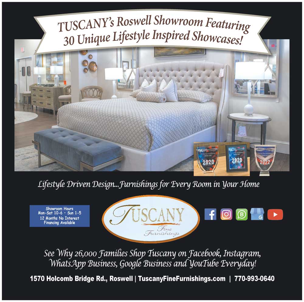 ad for Tuscany Fine Furnishings August 2022 sale